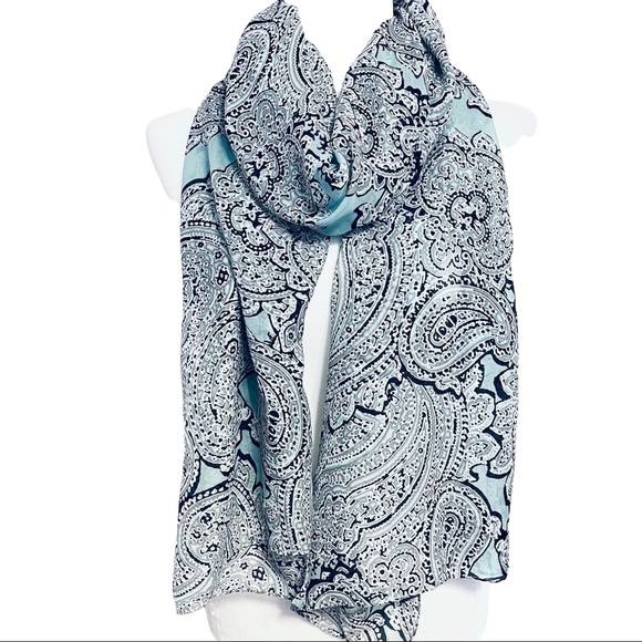 The Limited Accessories - The Limited Blue White Paisley Scarf